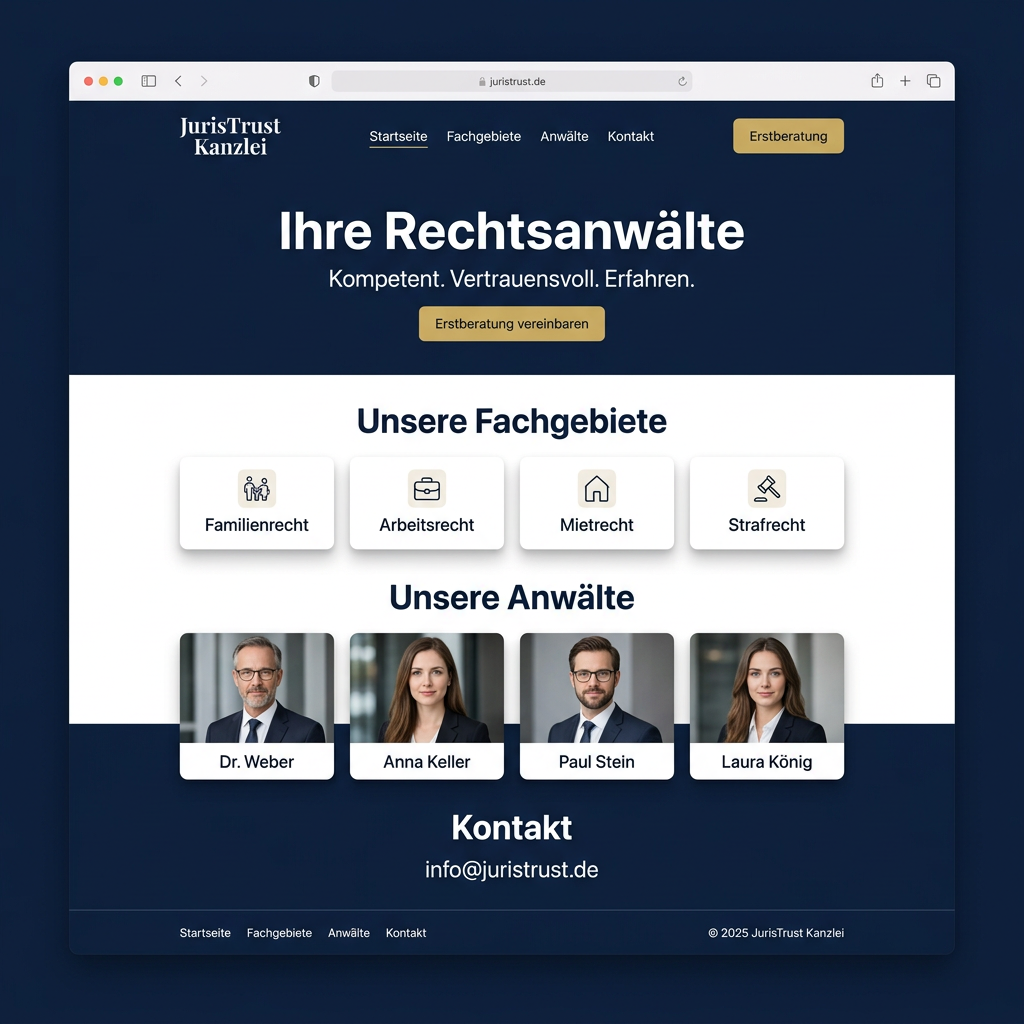 Stroe Studio Webdesign Vorlage – JurisTrust Kanzlei für Recht & Beratung von Stroe Media