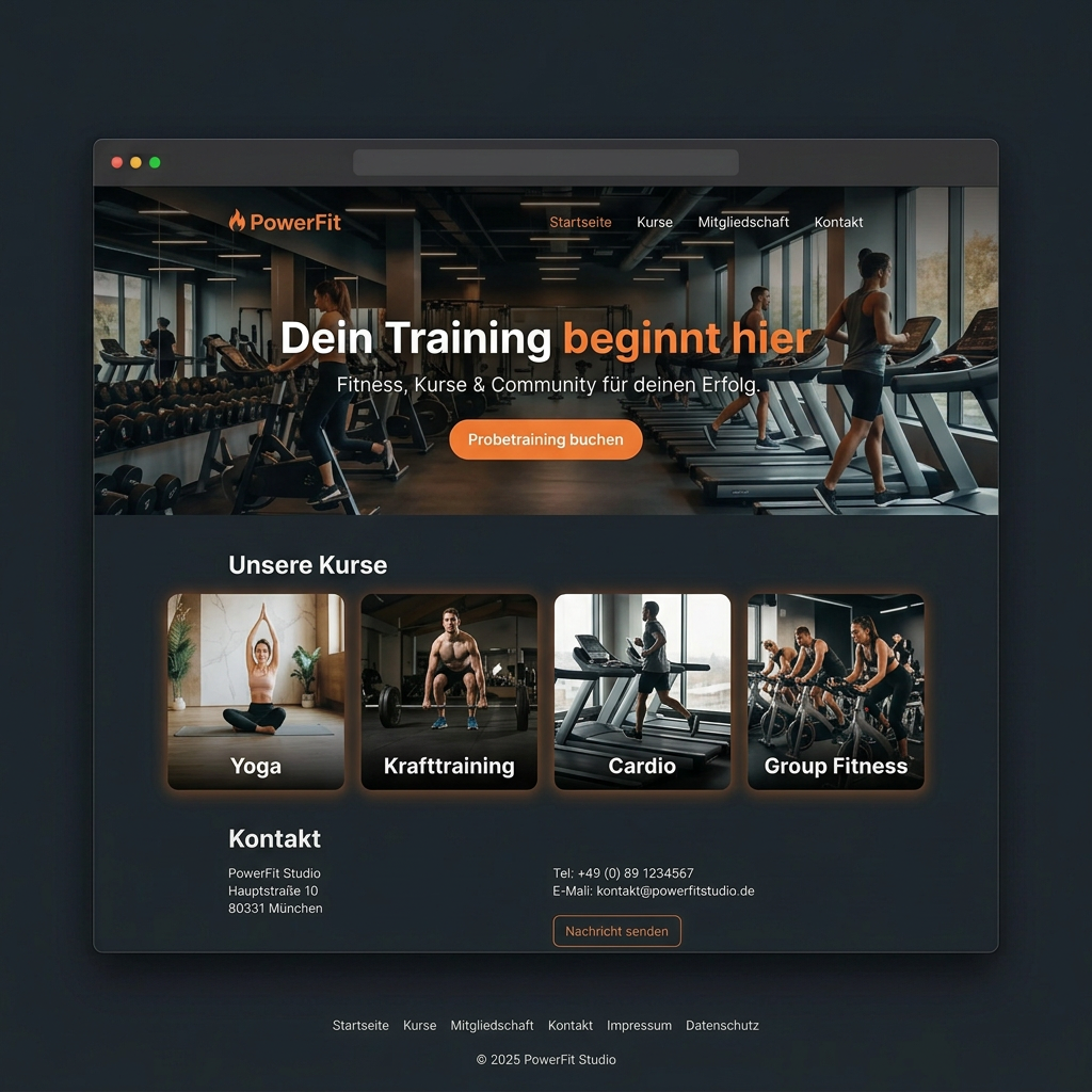 Stroe Studio Webdesign Vorlage – PowerFit Studio für Fitness & Sport von Stroe Media