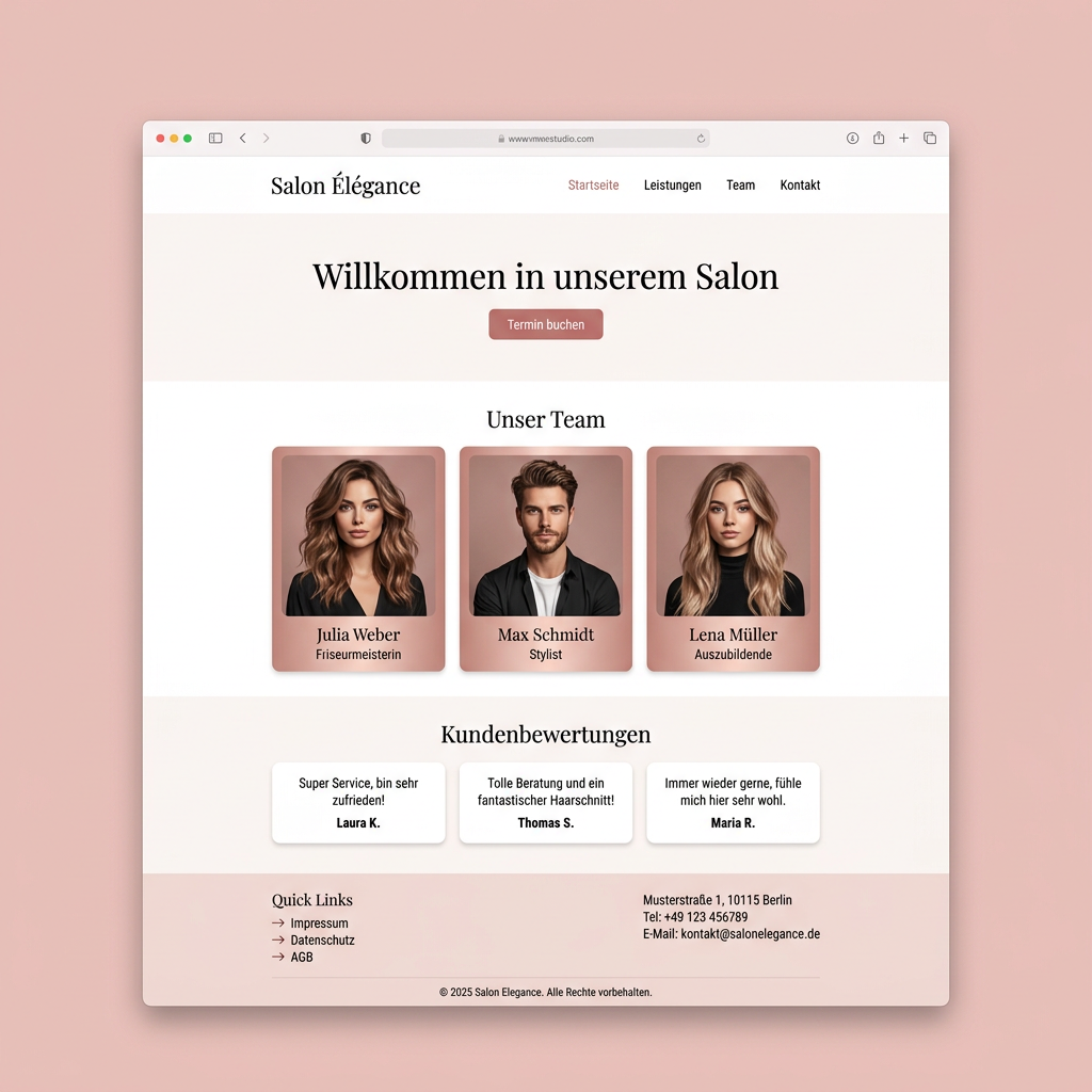Stroe Studio Webdesign Vorlage – Salon Elegance für Beauty & Friseur von Stroe Media