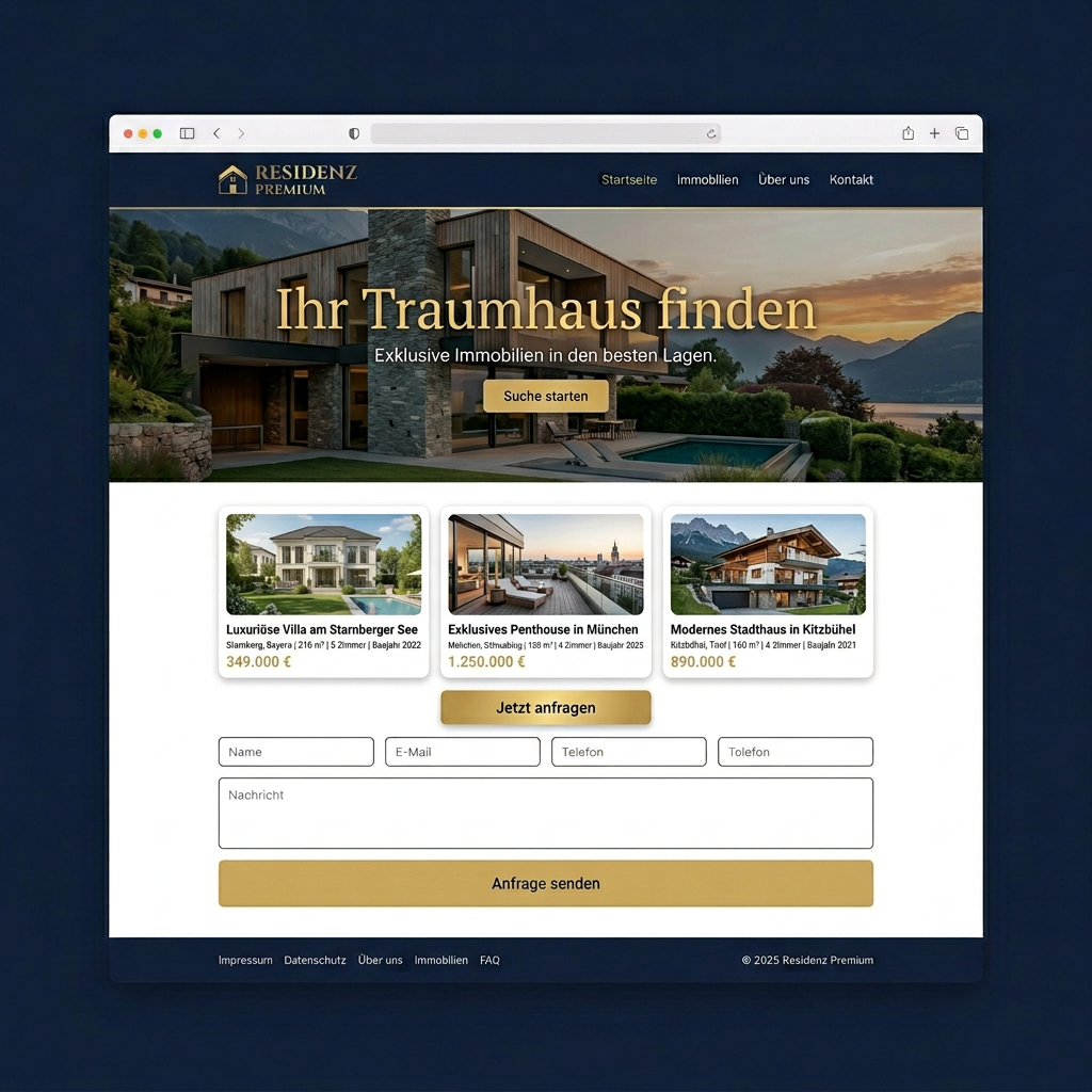 Stroe Studio Webdesign Vorlage – Residenz Premium für Immobilien von Stroe Media