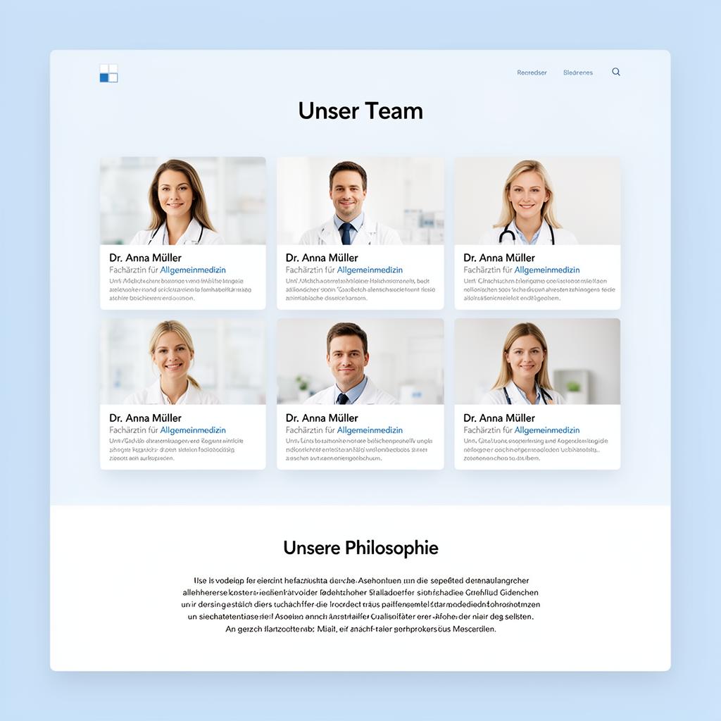 Stroe Studio Webdesign – MedCare Modern Team-Seite von Stroe Media