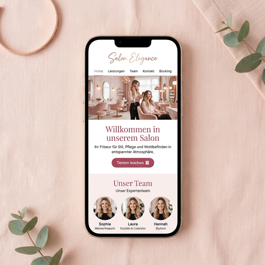 Stroe Studio Webdesign – Salon Elegance Mobile Ansicht von Stroe Media